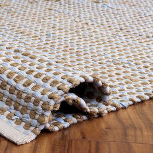 Safavieh Cape Coastal Hand-Loomed Jute-Cotton Rug In Light Blue And Natural — Low-Profile, Durable Accent Piece 4'-0" x 6'-0" CAP175K-4