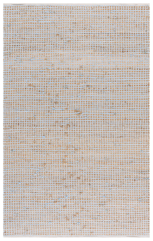 Safavieh Cape Coastal Hand-Loomed Jute-Cotton Rug In Light Blue And Natural — Low-Profile, Durable Accent Piece 4'-0" x 6'-0" CAP175K-4