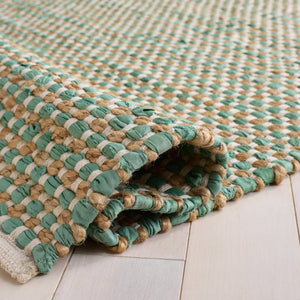 Safavieh Cape Hand-Loomed Natural & Green Area Rug — Low-Profile Cotton-Jute Blend, Coastal Boho Texture 3'-0" x 5'-0" CAP175Y-3