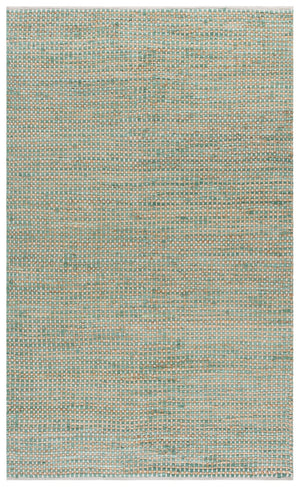 Safavieh Cape Coastal Runner In Natural & Green — Hand-Loomed Cotton-Jute, Low-Profile Pile, Durable Texture 2'-3" x 8'-0" CAP175Y-28