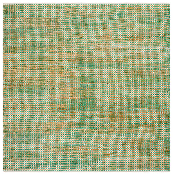 Safavieh Cape Hand-Loomed Natural & Green Area Rug — Low-Profile Cotton-Jute Blend, Coastal Boho Texture 3'-0" x 5'-0" CAP175Y-3