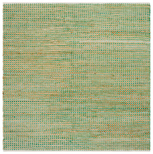 Safavieh Cape Hand-Loomed Cotton-Jute Area Rug In Natural And Green Tones, Low-Pile Coastal Chic For Living Spaces 8'-0" x 10'-0" CAP175Y-8