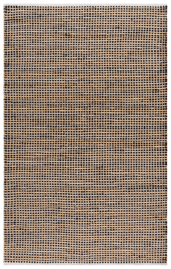 Safavieh Cape Hand-Loomed Coastal-Modern Area Rug In Natural And Black—Low-Profile 1/4" Pile, Durable Cotton-Jute Blend 4'-0" x 6'-0" CAP175Z-4