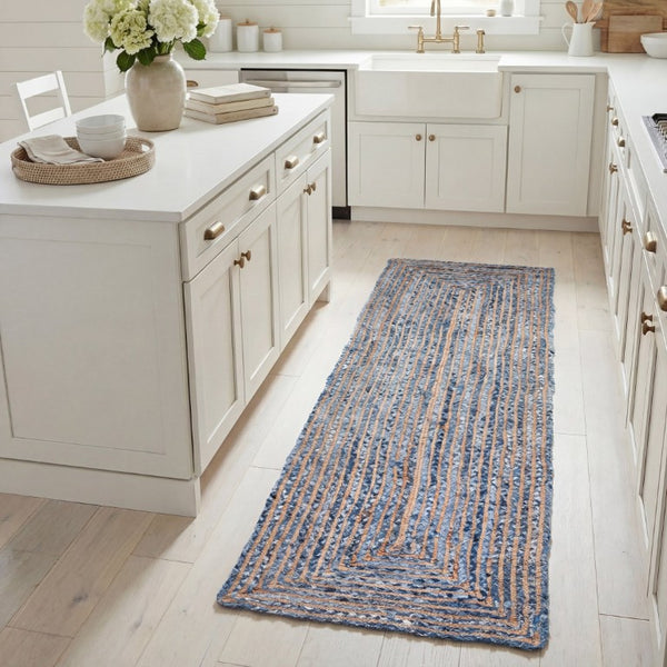Safavieh Cape Cod Hand-Woven Jute Cotton Striped Runner Rug for Hallways and Entryways CAP202M-222