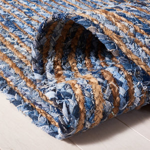 Safavieh Cape Cod Hand Woven Jute Cotton Round Rug Bohemian Stripe Accent for Entryways CAP202M-3R
