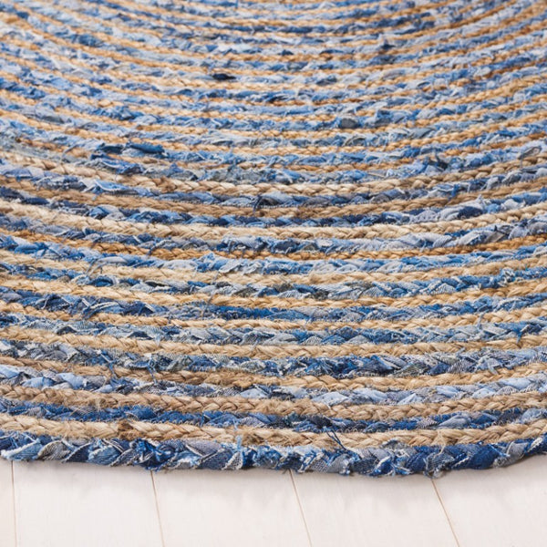 Safavieh Cape Cod Hand Woven Jute Cotton Round Rug Bohemian Stripe Accent for Entryways CAP202M-3R