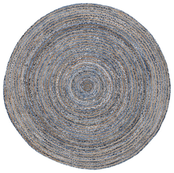 Safavieh Cape Cod Hand Woven Jute Cotton Round Rug Bohemian Stripe for Living Room Bedroom CAP202M-5R