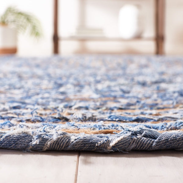 Safavieh Cape Cod Hand Woven Jute Cotton Round Rug Bohemian Stripe for Living Room Bedroom CAP202M-5R