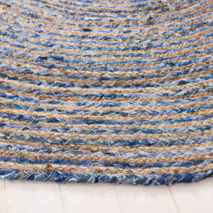 Safavieh Cape Cod Hand Woven Jute Cotton Round Rug Bohemian Stripe for Living Room Bedroom CAP202M-5R