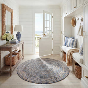 Safavieh Cape Cod Hand Woven Jute Cotton Round Rug Bohemian Stripe for Living Room Bedroom CAP202M-5R