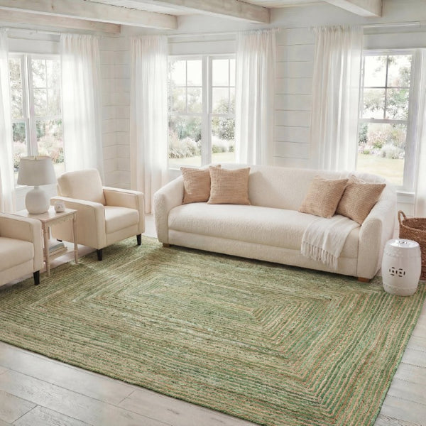 Safavieh Cape Cod Hand-Woven Jute Cotton Striped Area Rug for Large Living Rooms Boho CAP202Y-1115