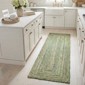 Safavieh Cape Cod Hand Woven Jute Cotton Striped Runner Rug for Bohemian Entryways CAP202Y-214