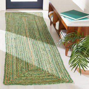 Safavieh Cape Cod Hand Woven Jute Cotton Striped Runner Rug for Bohemian Hallway Decor CAP202Y-222