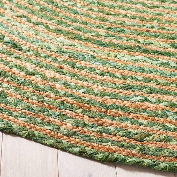 Safavieh Cape Cod Oval Jute Cotton Flatweave Rug Handwoven Striped Bohemian Coastal Accent CAP202Y-3OV