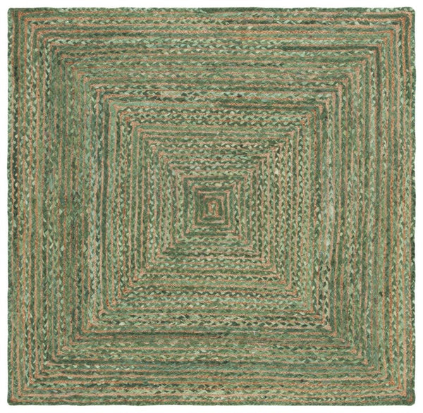 Safavieh Cape Cod Hand Woven Jute Cotton Striped Flatweave Rug for Bohemian Coastal Spaces CAP202Y-3SQ