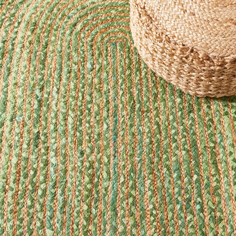 Safavieh Cape Cod Handwoven Jute Cotton Oval Striped Rug for Bohemian Living Rooms CAP202Y-5OV