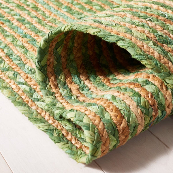 Safavieh Cape Cod Handwoven Jute Cotton Oval Striped Rug for Bohemian Living Rooms CAP202Y-5OV