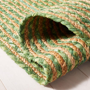 Safavieh Cape Cod Hand Woven Jute Cotton Round Rug Striped Bohemian Accent for Living Rooms CAP202Y-5R