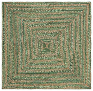 Safavieh Cape Cod Hand Woven Jute Cotton Striped Square Rug Bohemian Earthy Living Room Accent CAP202Y-5SQ