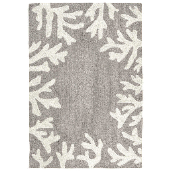 Trans Ocean Liora Manne Capri Coastal Indoor/Outdoor Area Rug - Vibrant Tropical Design For Any Space Silver Polyester,Acrylic Cap12162047