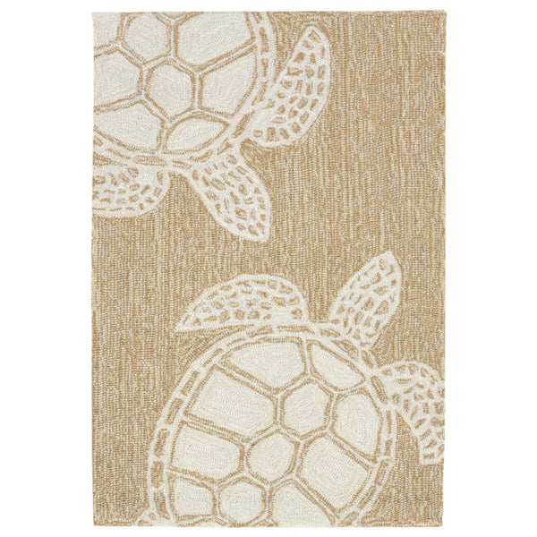 Trans Ocean Liora Manne Capri Turtle Handmade Indoor/Outdoor Area Rug - Vibrant Coastal Design For Any Space Natural Polyester,Acrylic Cap12163412