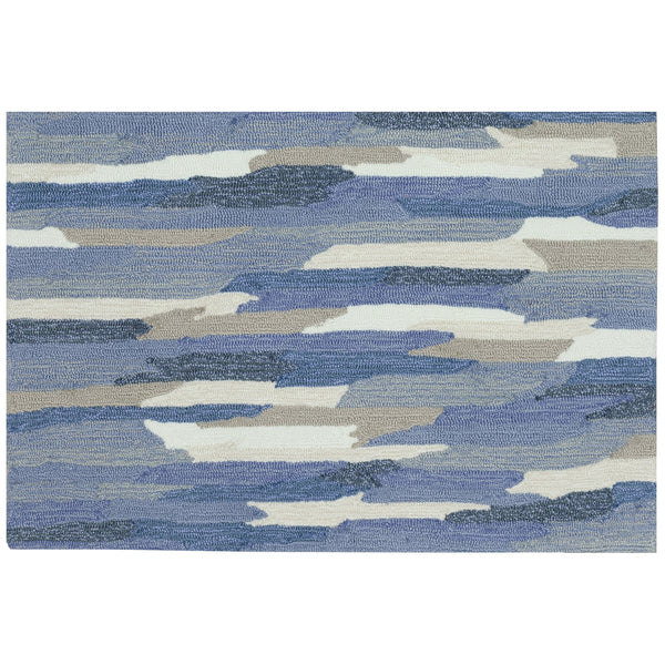 Trans Ocean Liora Manne Capri Cloud Indoor/Outdoor Area Rug - Contemporary Geometric Design For Any Space Blue Polyester,Acrylic Cap23172523