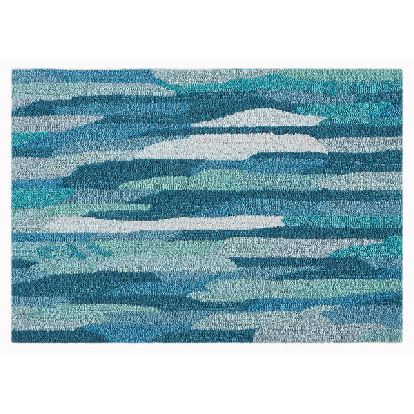 Trans Ocean Liora Manne Capri Cloud Indoor/Outdoor Area Rug - Contemporary Geometric Design For Any Space Blue Polyester,Acrylic Cap23172594