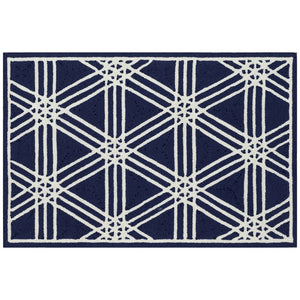 Trans Ocean Liora Manne Capri Hex Indoor/Outdoor Durable Area Rug - Stylish Geometric Accent For Any Space Navy Polyester,Acrylic Cap23174133