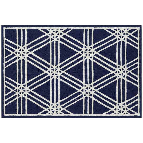 Trans Ocean Liora Manne Capri Hex Indoor/Outdoor Durable Area Rug - Stylish Geometric Accent For Any Space Navy Polyester,Acrylic Cap23174133