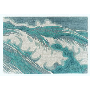 Trans Ocean Liora Manne Capri Wave Indoor/Outdoor Area Rug – Stunning Coastal Design For Elegant Spaces Blue Polyester,Acrylic Cap34175594