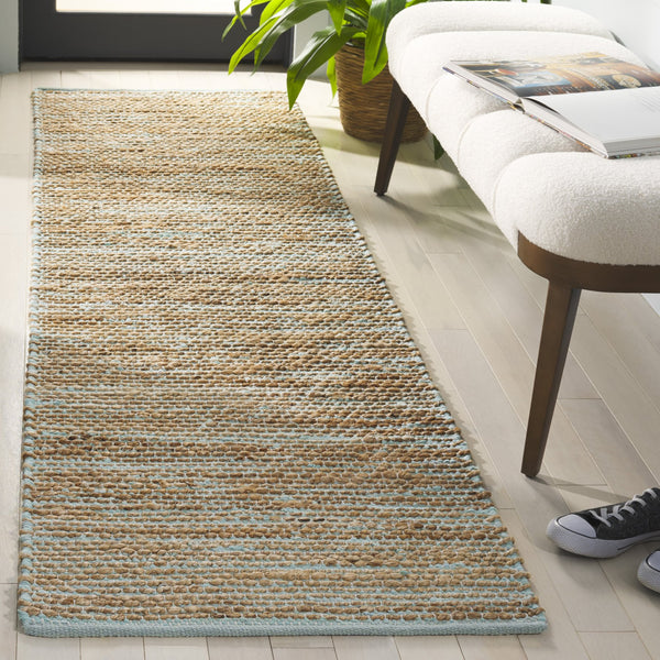 Safavieh Cape Handwoven Jute-Cotton Area Rug In Turquoise And Natural Tones — Coastal Texture, Durable Charm 4'-0" x 6'-0" CAP236K-4