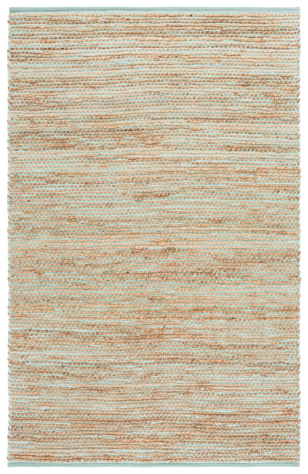 Safavieh Cape Handwoven Jute-Cotton Area Rug In Turquoise And Natural Tones — Coastal Texture, Low-Profile Charm 3'-0" x 5'-0" CAP236K-3