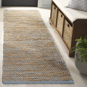 Safavieh Cape Coastal Handwoven Jute-Cotton Rug In Royal Blue And Natural — Low Pile, Durable Style 5'-0" x 8'-0" CAP236M-5