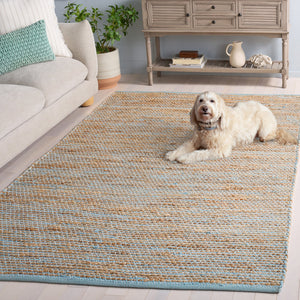 Safavieh Cape Coastal Handwoven Jute & Cotton Area Rug In Blue And Natural — Durable Low-Profile Nautical Charm 3'-0" x 5'-0" CAP236M-3