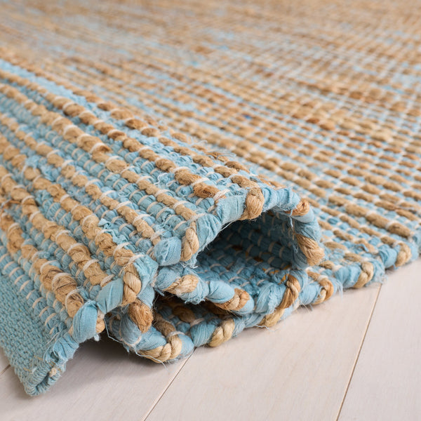 Safavieh Cape Coastal Handwoven Jute-Cotton Rug In Royal Blue And Natural — Low Pile, Durable Style 5'-0" x 8'-0" CAP236M-5