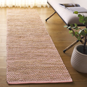 Safavieh Cape Jute-And-Cotton Area Rug In Pink And Natural Tones — Handwoven, Low-Profile Coastal Texture 4'-0" x 6'-0" CAP236U-4