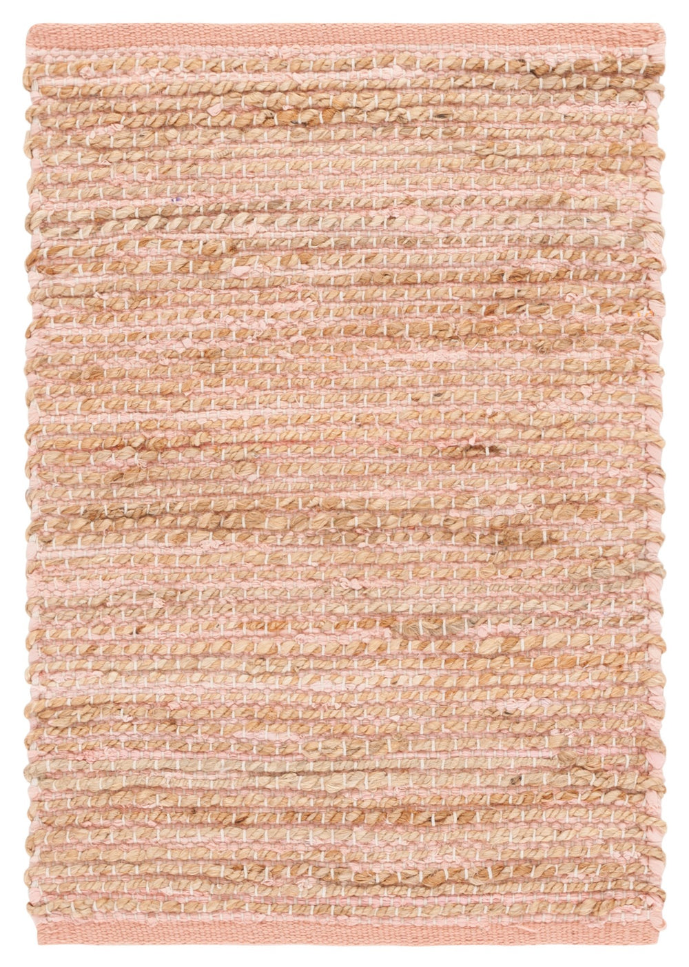 Safavieh Cape Jute-And-Cotton Area Rug In Pink And Natural Tones — Handwoven, Low-Profile Coastal Texture 4'-0" x 6'-0" CAP236U-4
