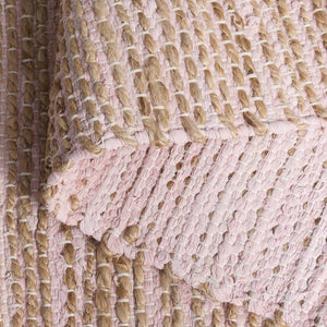 Safavieh Cape Jute-And-Cotton Area Rug In Pink And Natural Tones — Handwoven, Low-Profile Coastal Texture 4'-0" x 6'-0" CAP236U-4