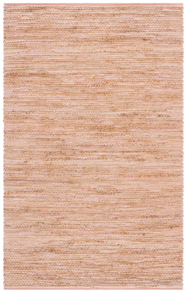 Safavieh Cape Jute And Cotton Handwoven Blush Pink Rug With Natural Tones, Low-Profile Pile, Coastal Charm 3'-0" x 5'-0" CAP236U-3