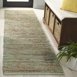 Safavieh Cape Cod Coastal Handwoven Jute & Cotton Rug In Soothing Green And Natural Tones For Entryways 3'-0" x 5'-0" CAP236Y-3