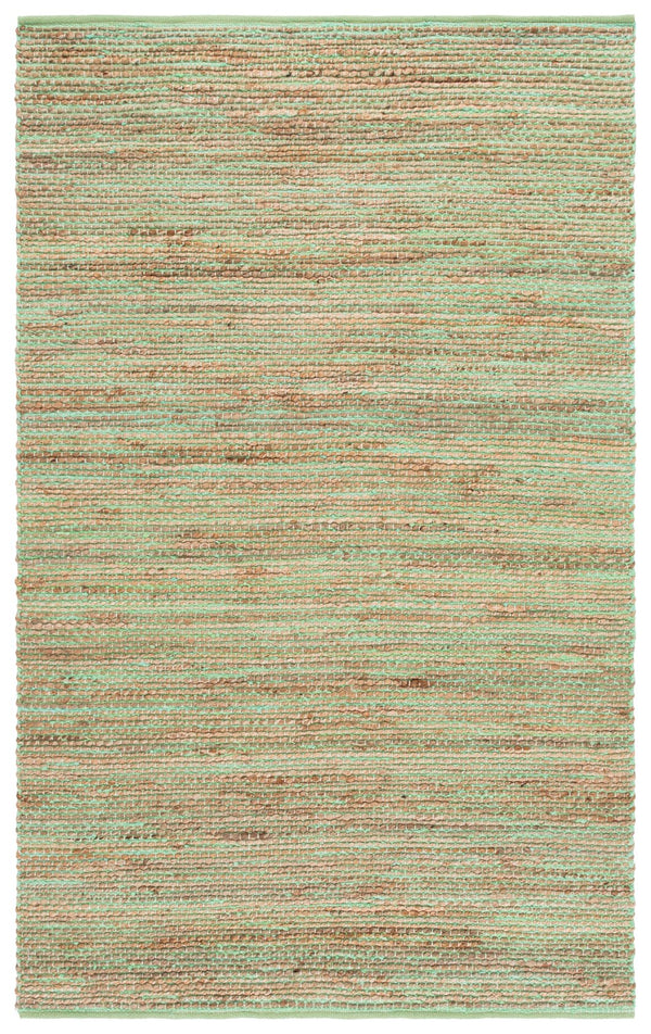 Safavieh Cape Handwoven Jute And Cotton Rug In Coastal Green And Natural Tones — Durable, Low-Profile Charm For Entryways 4'-0" x 6'-0" CAP236Y-4