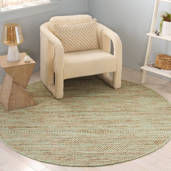 Safavieh Cape Cod Coastal Handwoven Jute & Cotton Rug In Soothing Green And Natural Tones For Entryways 3'-0" x 5'-0" CAP236Y-3