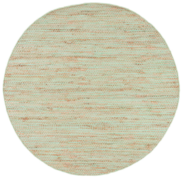 Safavieh Cape Handwoven Jute And Cotton Rug In Coastal Green And Natural Tones — Durable, Low-Profile Charm For Entryways 4'-0" x 6'-0" CAP236Y-4