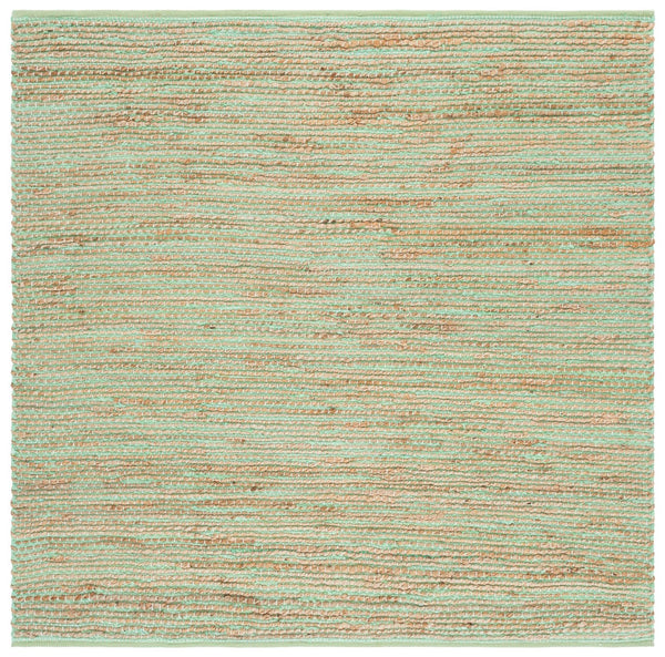 Safavieh Cape Handwoven Jute And Cotton Rug In Coastal Green And Natural Tones — Durable, Low-Profile Charm For Entryways 4'-0" x 6'-0" CAP236Y-4
