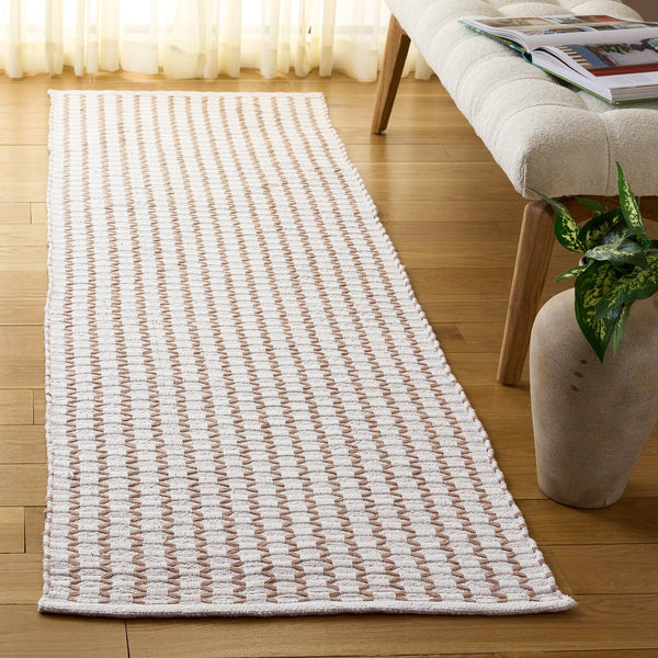Safavieh Cape Hand-Woven Cotton Rug In Ivory Beige — Low-Profile, Minimalist Texture For Cozy Contemporary Rooms 3'-0" x 5'-0" CAP451B-3