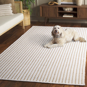 Safavieh Cape Round Hand-Woven Ivory Beige Area Rug — Low-Profile Cotton Pile, Minimalist Scandinavian Appeal 6'-0" x 6'-0" CAP451B-6R