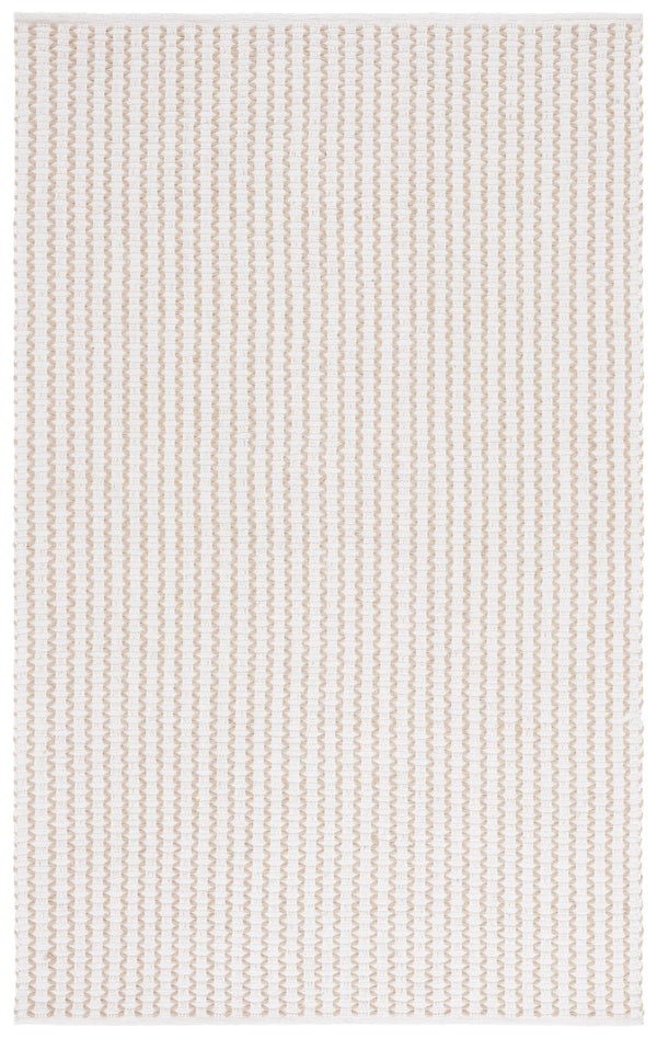Safavieh Cape Hand-Woven Cotton Rug In Ivory Beige — Low-Profile, Minimalist Texture For Cozy Contemporary Rooms 3'-0" x 5'-0" CAP451B-3