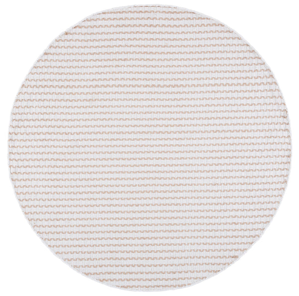 Safavieh Cape Round Hand-Woven Ivory Beige Area Rug — Low-Profile Cotton Pile, Minimalist Scandinavian Appeal 6'-0" x 6'-0" CAP451B-6R