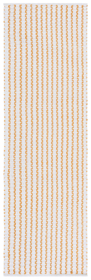 Safavieh Cape Elegant Hand-Woven Runner In Ivory And Gold — Scandinavian Geometric Design, Low-Profile Cotton Finish 2'-3" x 8'-0" CAP451D-28