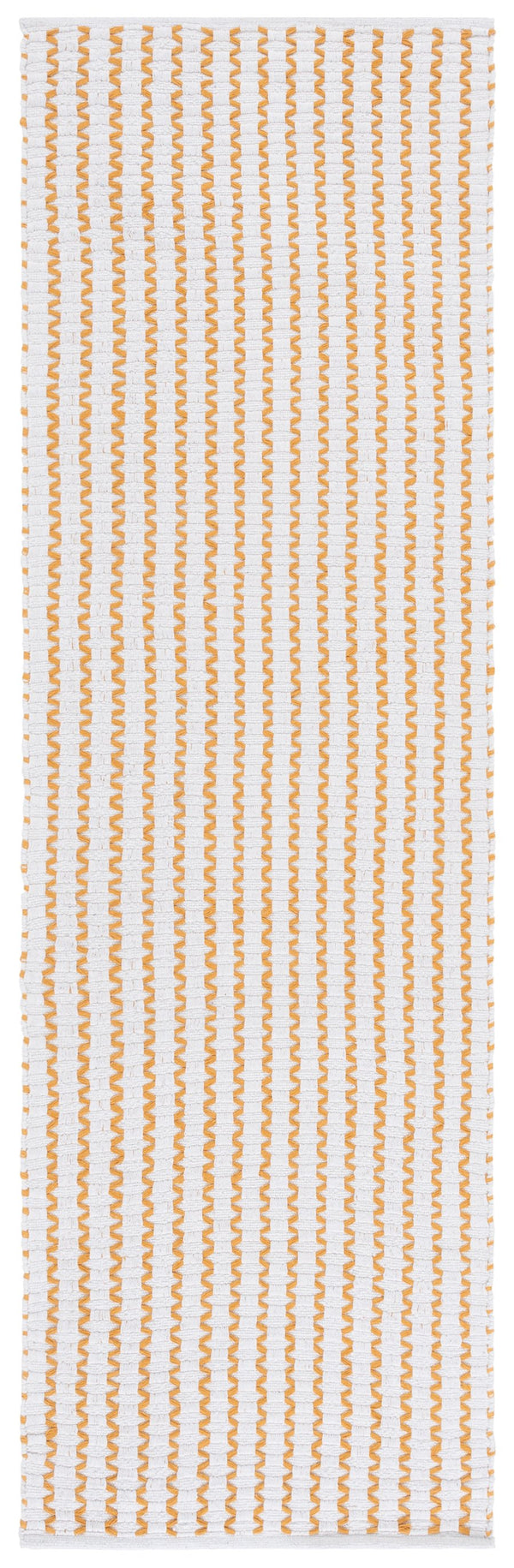 Safavieh Cape Elegant Hand-Woven Runner In Ivory And Gold — Scandinavian Geometric Design, Low-Profile Cotton Finish 2'-3" x 8'-0" CAP451D-28